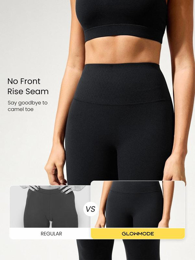 GLOWMODE 24" Featherfit Shape It up Booty Boosting Shaping Removable Butt Pads No Front Seam Insta Cinch Tummy Control Leggings Low-Impact Yoga Pilates Barre Studio Daily Casual Wear