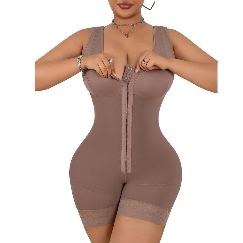 Women'S Fajas Colombianas Shapewear Full Body Shaper Butt Lifter with Zipper Crotch Black V Neck Everyday Style Fit Colombian Activewear Athletic Minimalist Sportswear