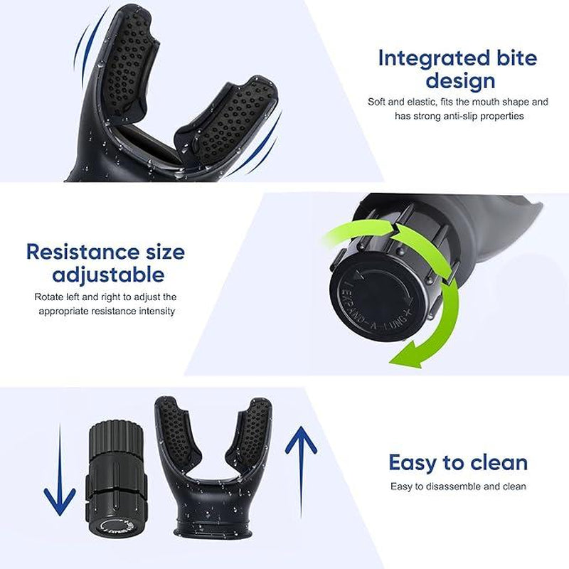 Portable Running Breathing Trainer Device with Adjustable Resistance for Enhanced Lung Capacity Easy to Clean and Use Fitness Equipment